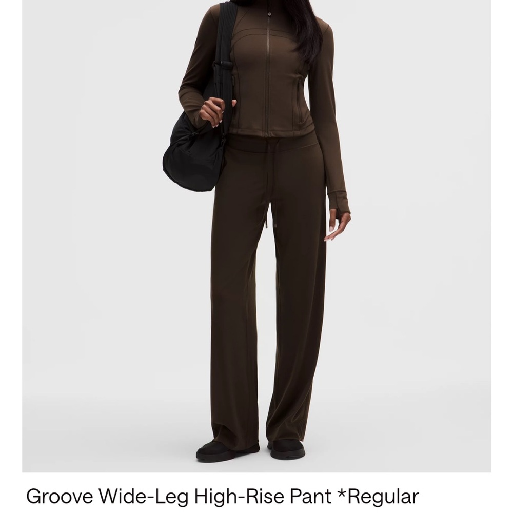 lululemon athletica Groove Wide-Leg High-Rise Pant in Dark Brown size 4 SOLD OUT